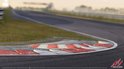 Gedetailleerd zicht op een bocht met rode en witte randstenen op een circuit.