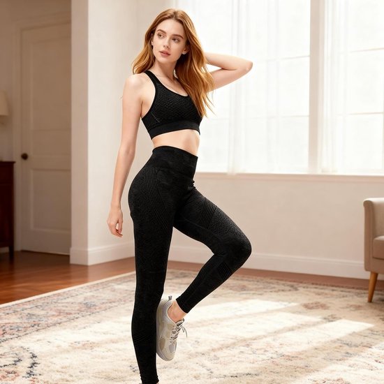 Dames Leggings voor Anti Cellulite, Hoge Taille, Naadloos en Ondoorschijnend, Ideaal voor Yoga, Pilates en Fitness, Compressie en Push Up Effect (XL) — afbeelding 3