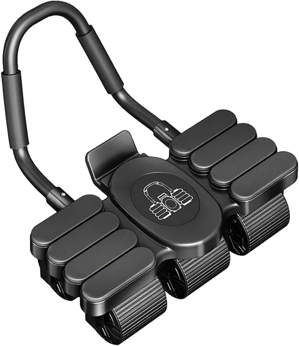 Ab Roller Wiel - Buikspiertrainer Fitnesswiel - Core Training - Automatische Terugstoot - 39 x 20 x 11 cm - Zwart