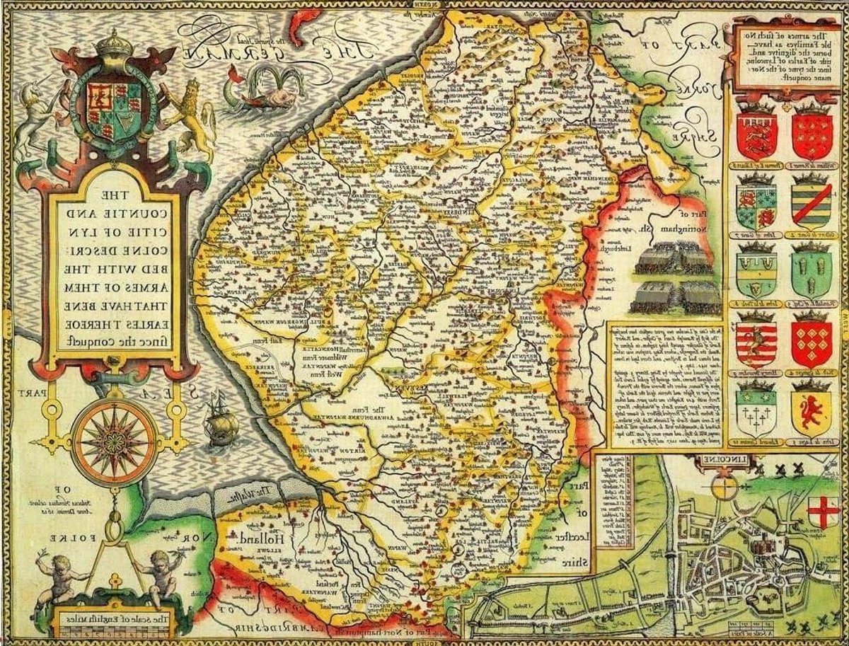 Historische Kaart Puzzel - Stadsplattegrond Puzzel Provincie Puzzel - Ontspannen Tijdverdrijf - Gedetailleerde Historische Kaart - 66 x 50 cm