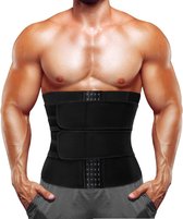 Buikband Heren - Taille Trimmer Riem - Fitness Training - Dubbele Compressie - Verstelbaar - Zwart
