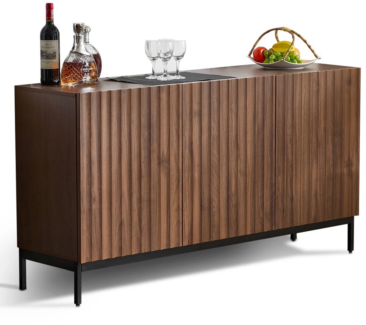 Celestul Modern Dressoir - TV Meubel & Buffetkast met Verstelbare Planken en Opbergruimte - Woonkamer Kast - Bruin - 150x40x80