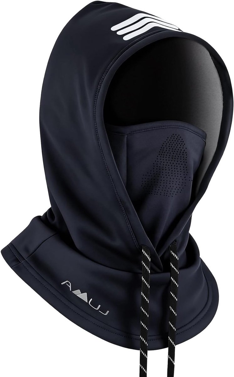 Ademende Winter Balaclava met Thermo Fleece Voering, Winddichte Hoed en Gezichtsmasker voor Skiën, Fietsen en Motorrijden, Unisex Warm Reflecterend Nekwarmer