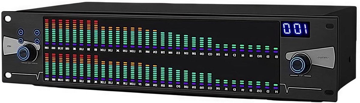 Audio Equalizer - Geluidsverbeteraar - Geluid Optimaliseren - 31 Banden DSP - 48cm Breed - Zwart