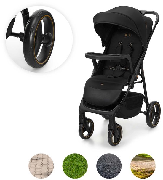 Kinderkraft TRIG 3 TRAY - Buggy - Tray voor snacks & beker - Tot 25 kg totaal (22+3) - Eénhandig CLICK & FOLD inklappen - Zwart van Kinderkraft — afbeelding 3