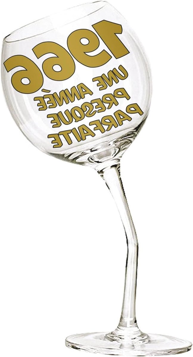 Wijnglas met Gebogen Steel voor 40e Verjaardag - Uniek en Grappig Cadeau