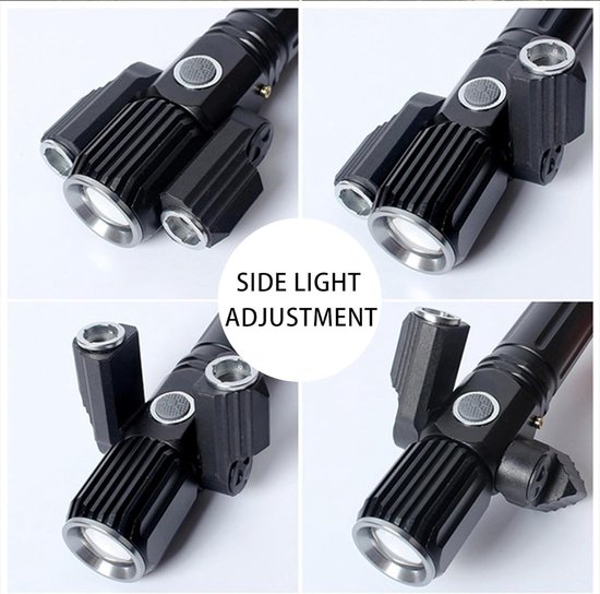 VHV - Fietslamp - oplaadbare fiets voorlamp - 1000 lumen - USB oplaadbaar - waterdicht - 4 lichtstanden - telescopische focus - voor nachtritten, outdoor ritten, stadsfiets en mountainbike — afbeelding 4