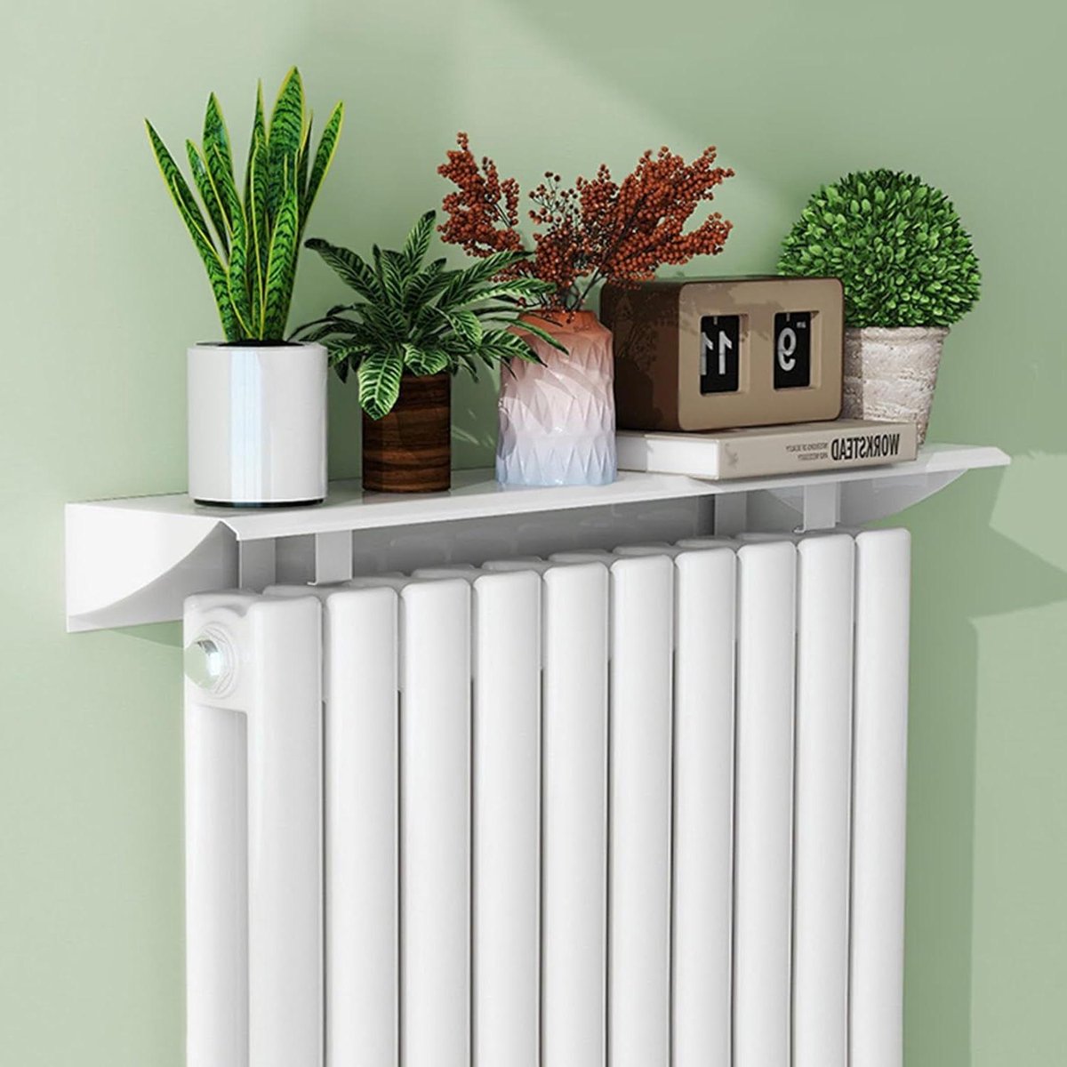 Radiator Plank - Kachelhoes Decor - Ruimte Maximaliseren - Eenvoudige Installatie - 17x60cm - Wit