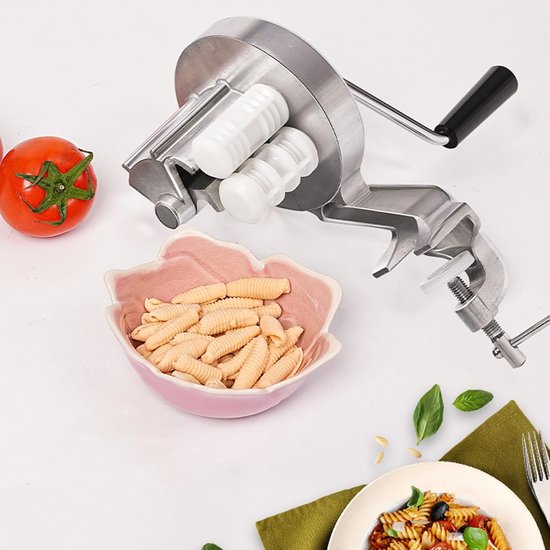 Macaroni Maker - Cavatelli Machine - Pasta Maken - Hand Crank Bediening - 27 cm - Zilver van Merkloos — afbeelding 2