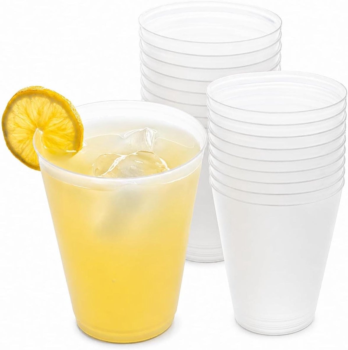 Herbruikbare Plastic Bekers - Partybekers Wegwerpbekers - Feestelijke Drankjes Serveren - Hoge Sterkte Vaatwasserbestendig - 480 ml 25 stuks - Transparant