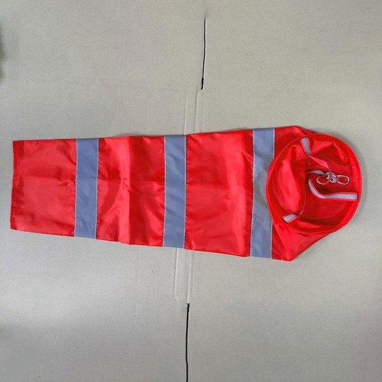 Windzak Buiten - Windmeter Windzak - Windrichting Bepalen - Reflecterende Strepen - 100 cm - Rood — afbeelding 4