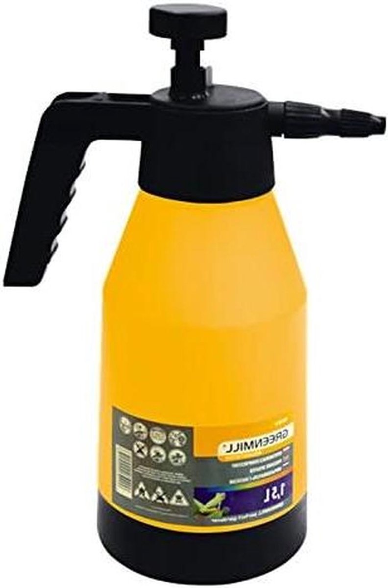 Drukspuit - Spuitfles Pompsproeier - Planten Verzorgen - Traploos Regelbare Sproeikop - 15 liter - Geel