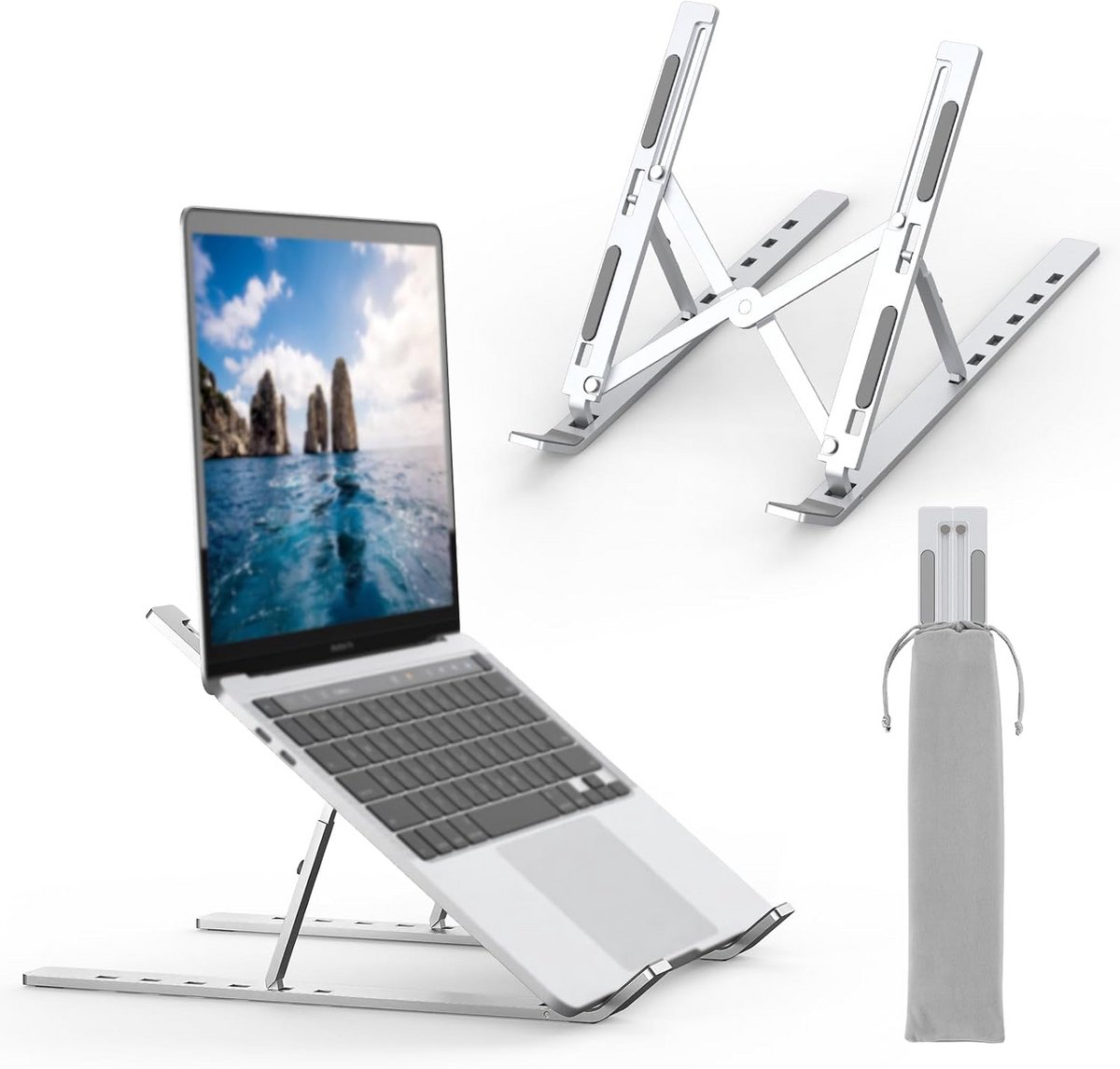 Laptop Standaard Verstelbaar - Opvouwbaar - Verhoger - Werk comfort