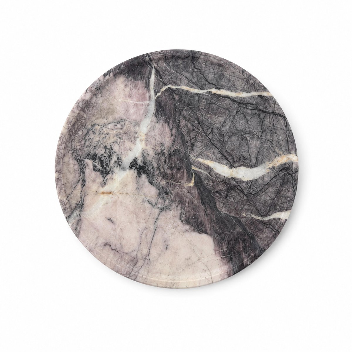Marmoree - Marmer - Dienblad - Rond- Natuursteen - Lila - 30cm