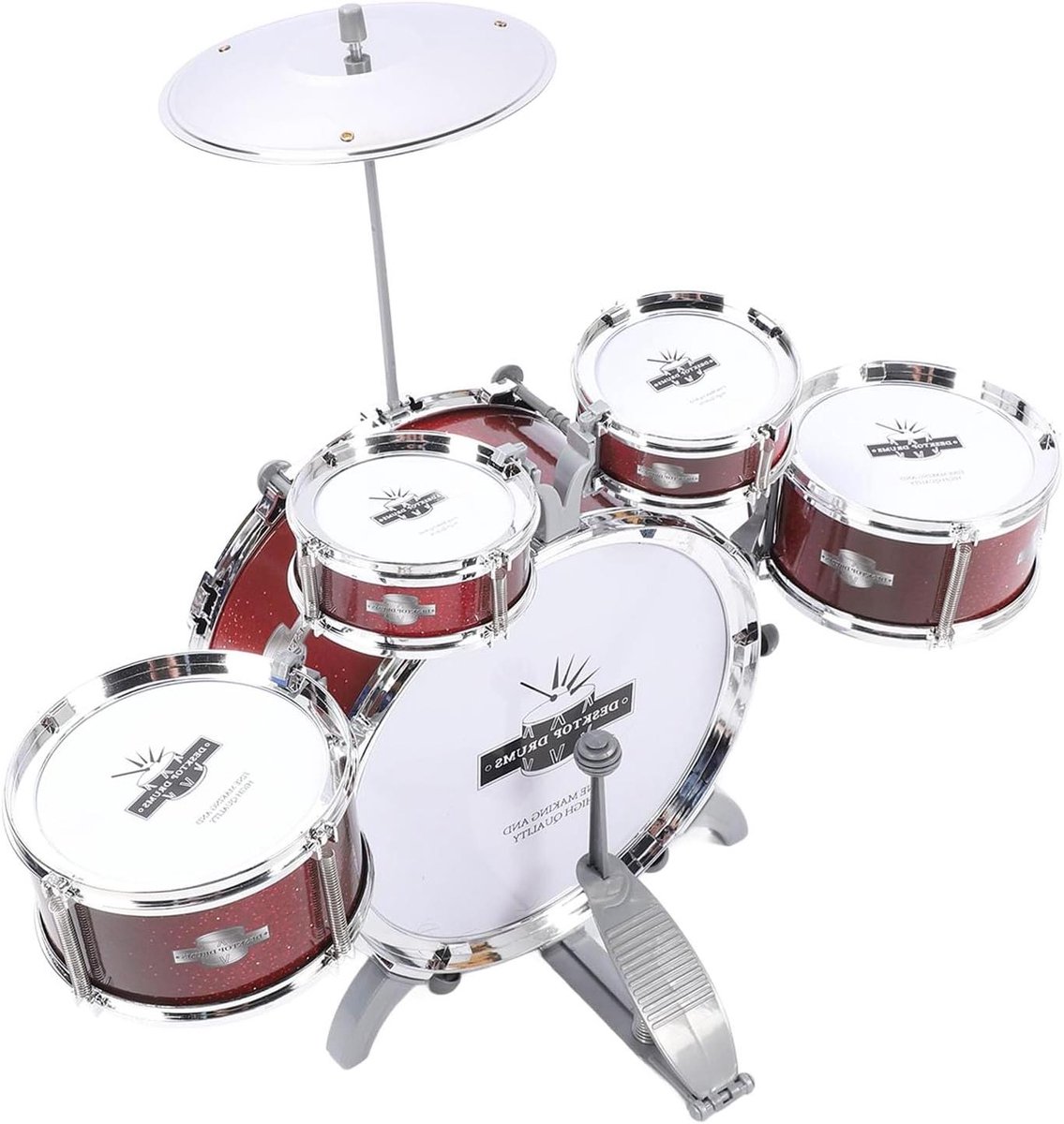 Generic Kids Set 5 Drums Speelgoed Jazz Set voor Kinderen Muziekinstrumenten Peuter ABS Materiaal
