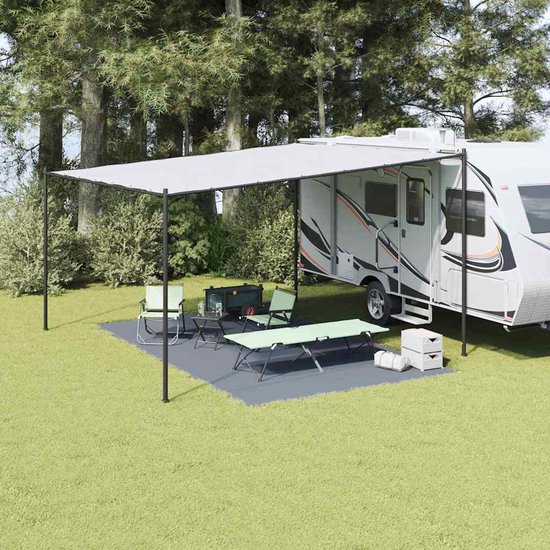 vidaXL - Tenttapijt - Blauw - en - Grijs - 500 - × - 300 - cm - Polyetheen van Merkloos — afbeelding 2