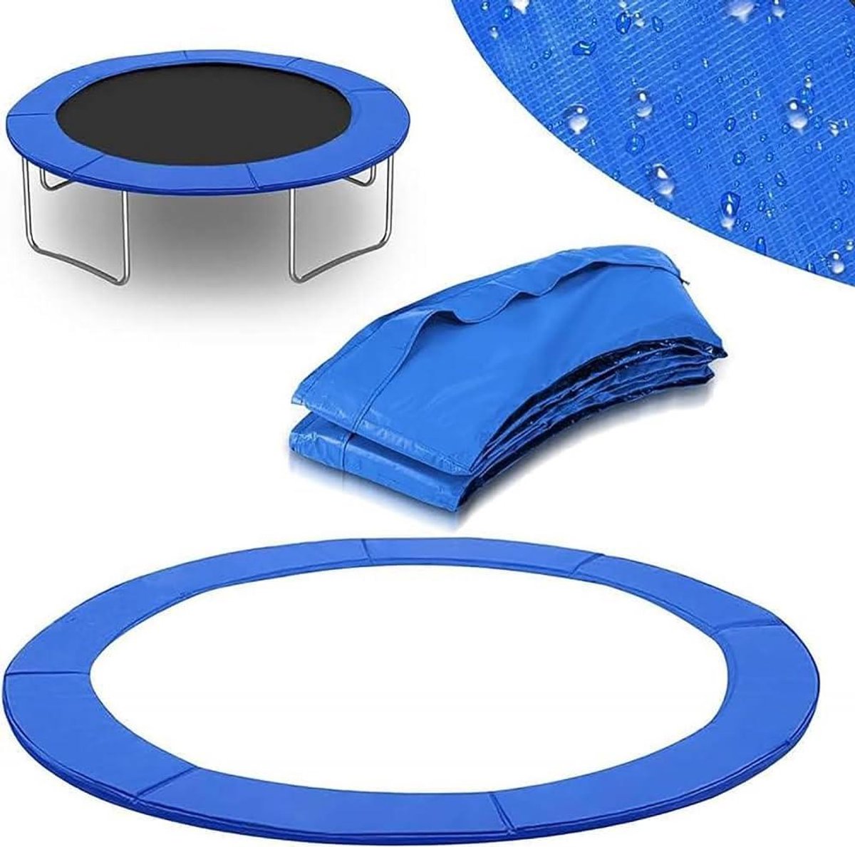 Trampoline Veiligheidsmat - Beschermring Randkussen - Veilig Springen - Naadloos Ontwerp - 30.5 cm Breed - Blauw