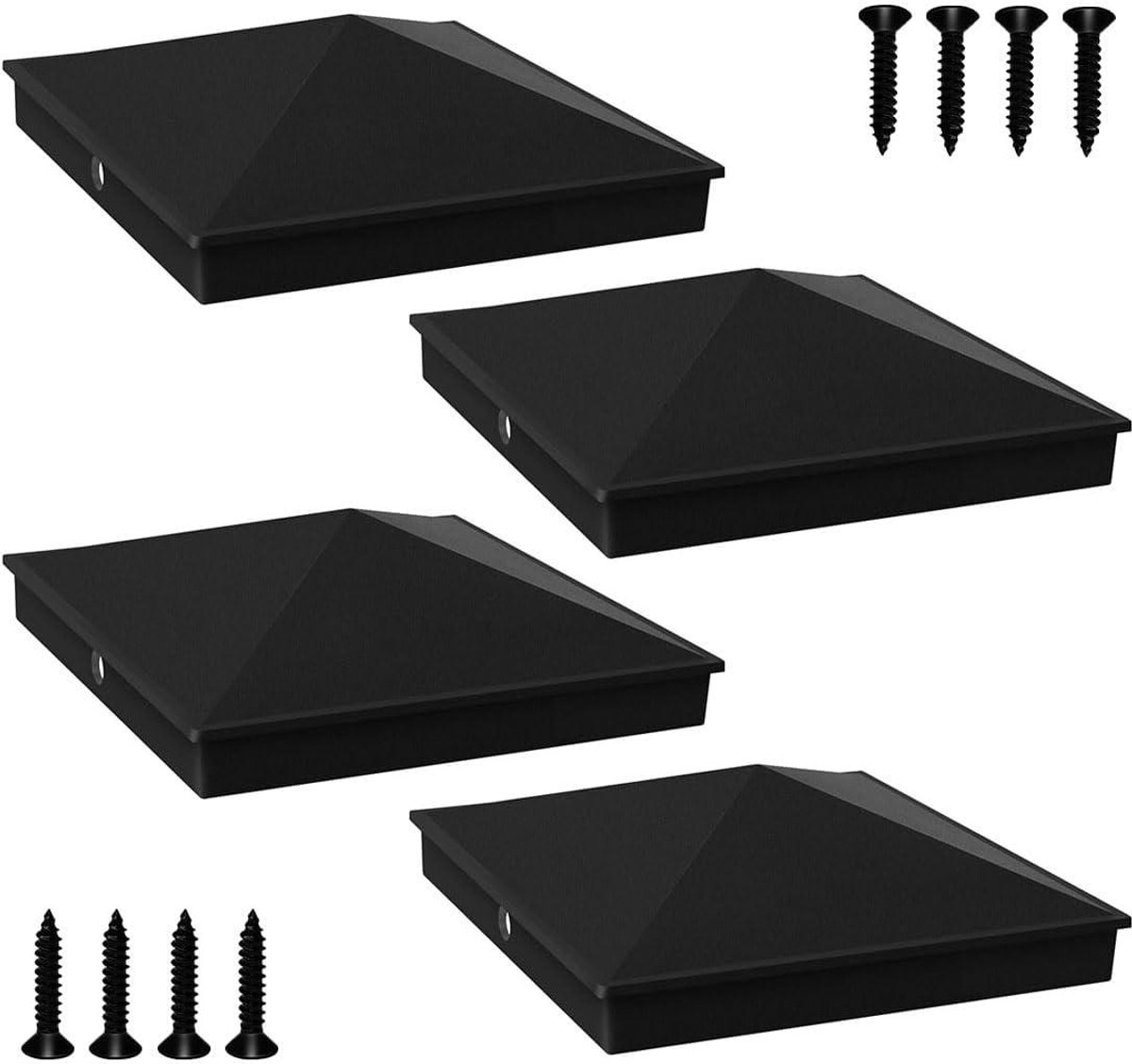 Aluminium Post Caps - Paalafdekking Deksel - Terras Afdekken - Piramide Vorm - 10x10 cm -