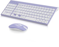 cimetech Wireless Keyboard and Mouse Combo, Compact, Full Size Wireless Keyboard and Mouse Set, 2.4G, Ultra-thin Slim Design for Windows, Computer, Desktop, PC, Notebook, Laptop (Purple)