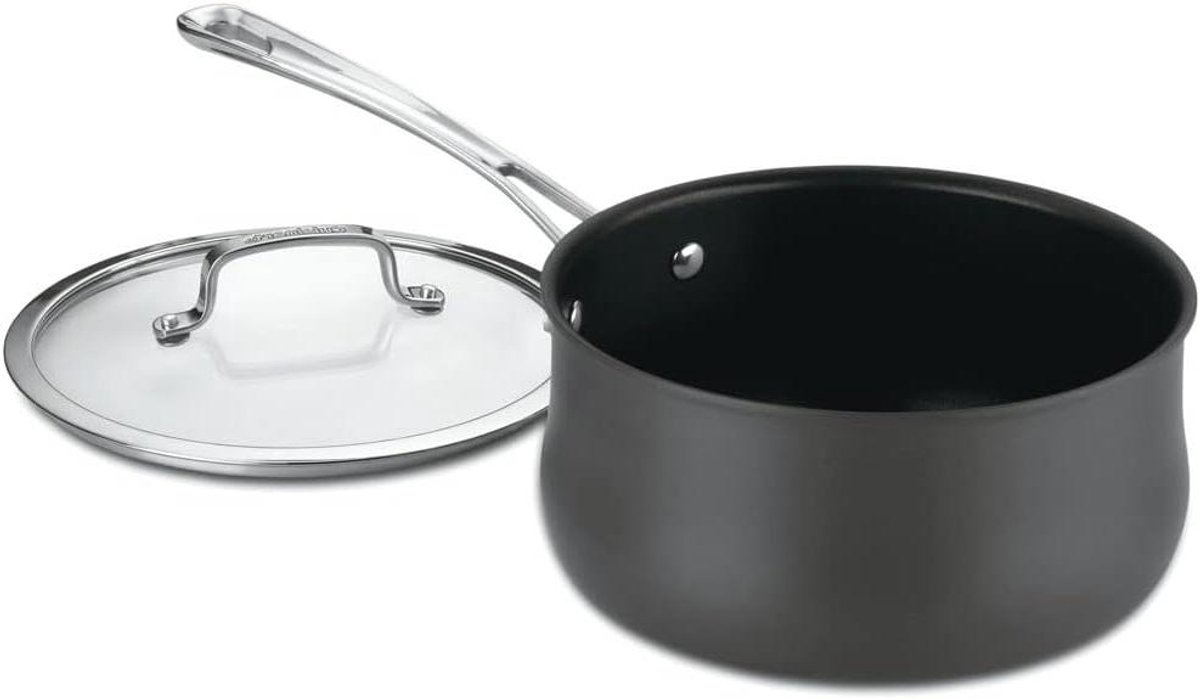 Steelpan met Deksel - Kookpan Sauspan - Koken en Verwarmen - PFAS-vrije Antiaanbaklaag - 1 Kwarts - Zwart