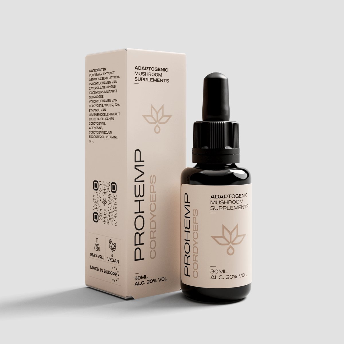 ProHemp Cordyceps Tinctuur 30 ml – Natuurlijke Paddenstoelen Druppels met Cordyceps Extract – Ondersteunt Energie, Uithoudingsvermogen en Vitaliteit – Adaptogeen Supplement voor Sporters en Dagelijks Gebruik – Vegan, Plantaardig en Hooggedoseerd