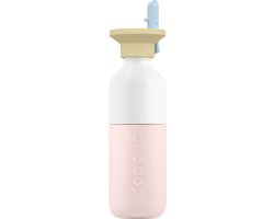 Dopper Steel Drinkfles 350 ml x Flip Straw - Soft Pink - roestvrij staal
