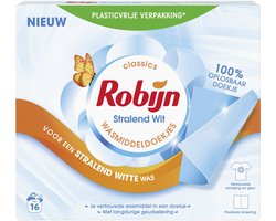 Robijn - Wasmiddeldoekjes Stralend Wit - 5 x 16 stuks - Voordeelverpakking