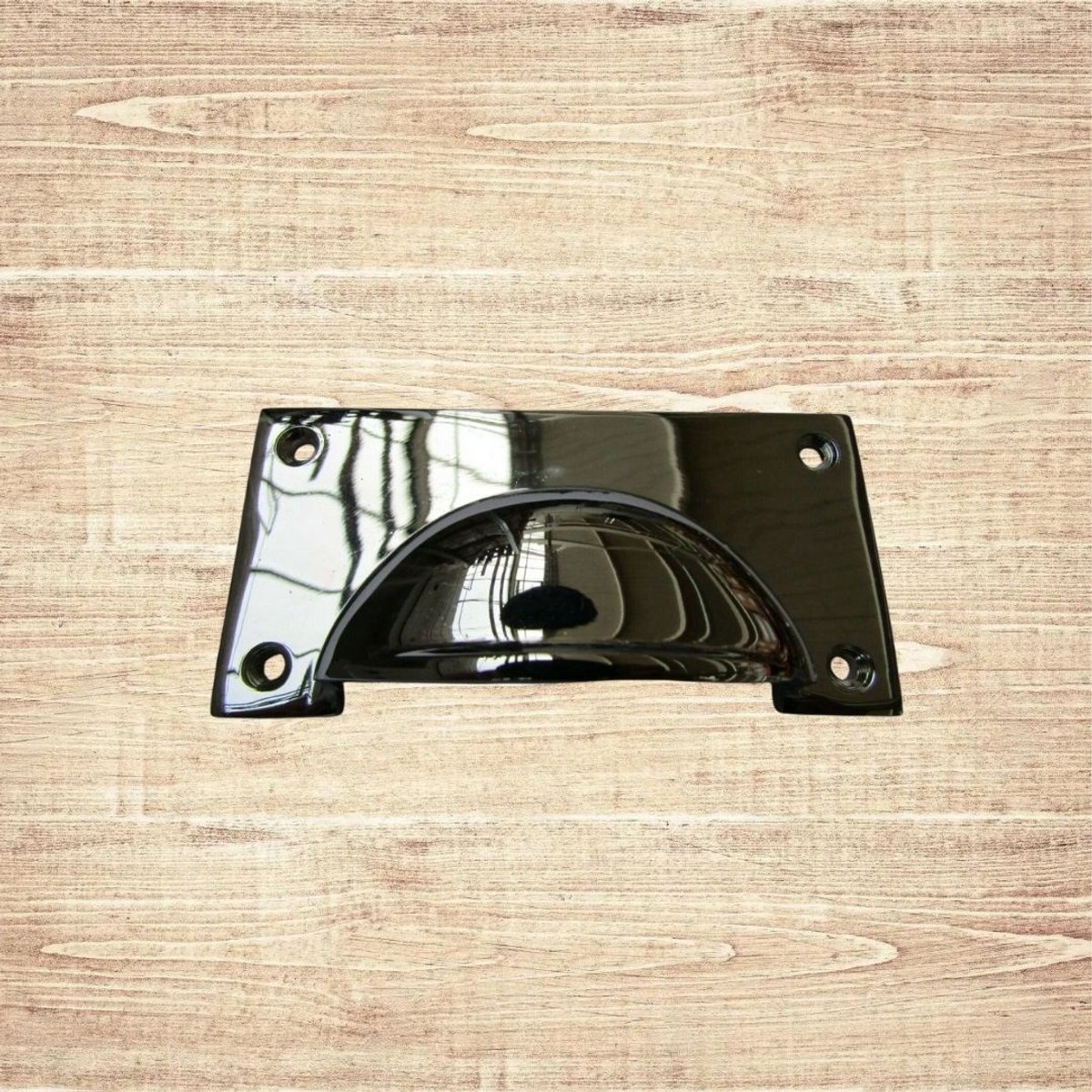 Large Lipped Rectangular Cup Pull Handle Polished Chrome