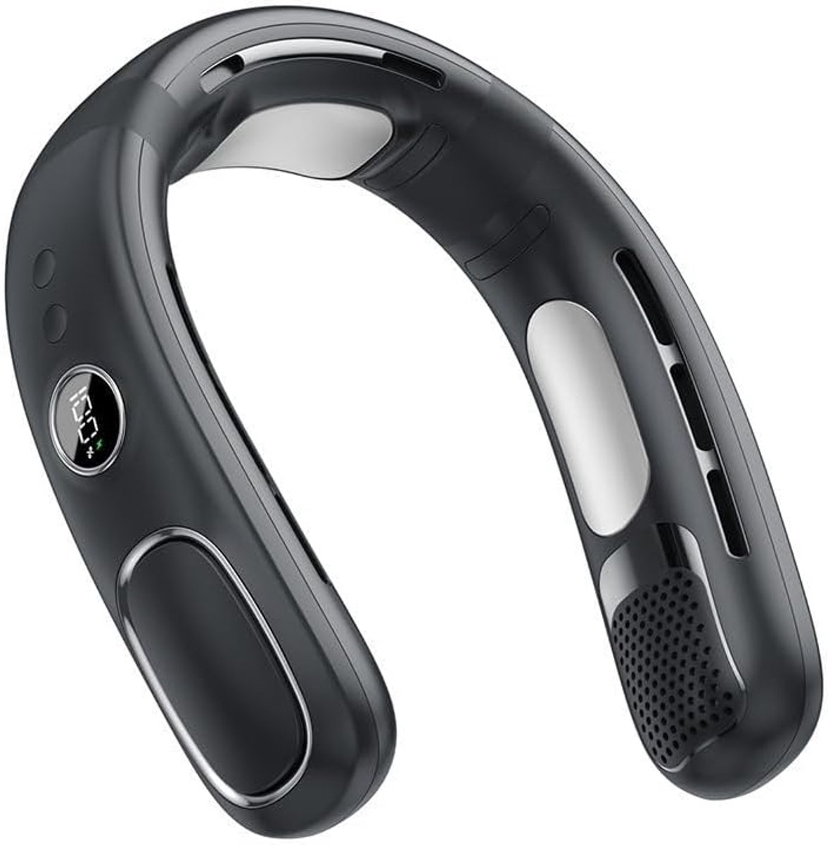 Handsfree bladloze nekventilator - 360° koeling - Lichtgewicht langdurig gebruik - Zwart