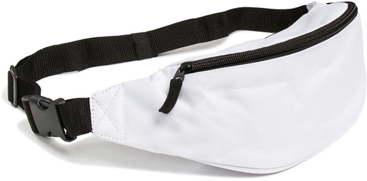 Okado Heuptasje Wit – Buideltasje 38 x 14 x 8 cm met Verstelbare Band en Ritssluiting – Festival Tas, Reistas, Vakantie Tas en Wandeltasje – 2,5 Liter