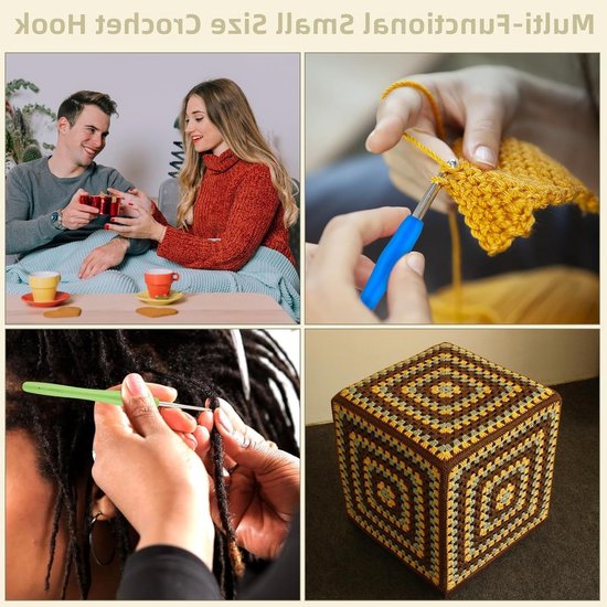 Ergonomische Haaknaalden Set van 4 - Kleurige Siliconen Handvatten voor Breien en Haken, 14 cm Extra Lang voor Beginners en Enthousiastelingen — afbeelding 3