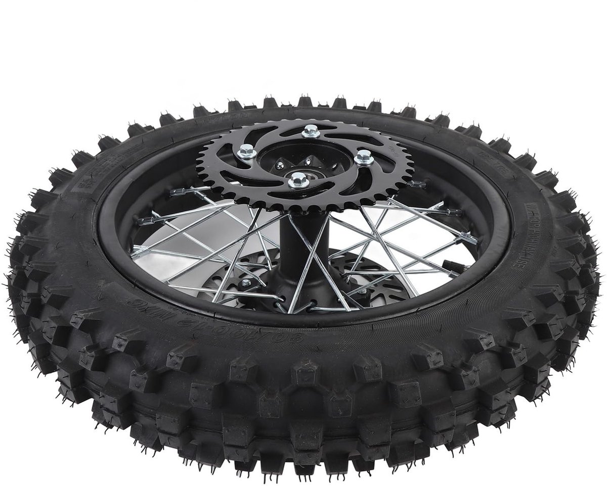 Dailygoods- Achterwielrand 12 Inch - 15 mm Asontwerp - Bandencomponent 80/100-12 - Off-road Fiets - Hoge Prestaties - Duurzame Kwaliteit - Dirtbikewiel