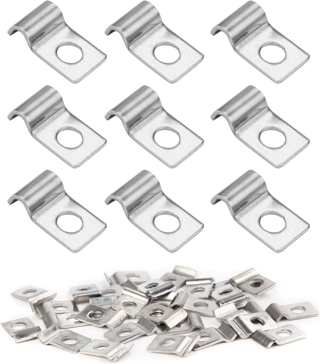 Set van 50 metalen slangklemmen voor bevestiging, geschikt voor slangen, kabels en buizen, diameter 4 mm, roestvrij staal, sterke grip, veelzijdig gebruik