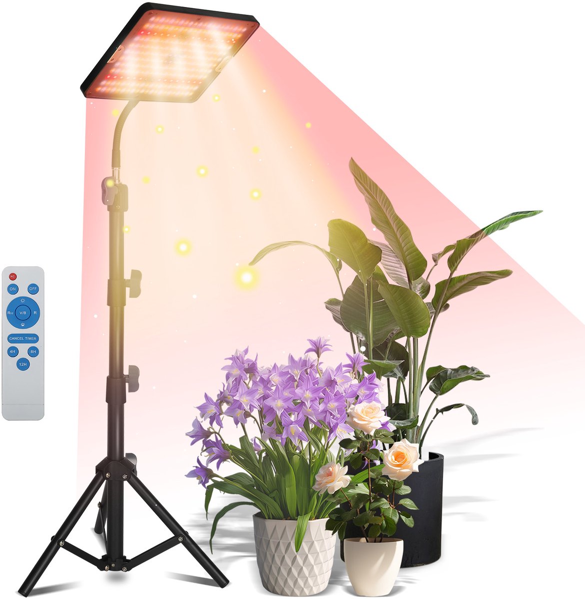 Kweeklamp - Groeilamp Met beugel - hoogte verstelbaar 77-130 cm - Indoor Grow Light - LED verlichting - Instelbare helderheid