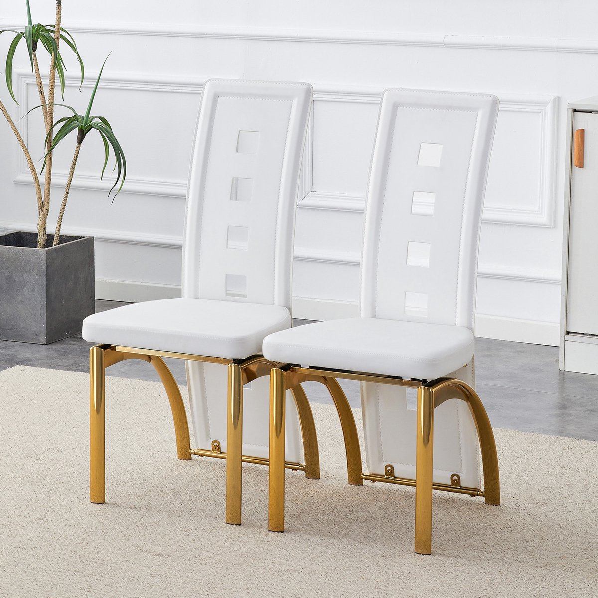Eetkamerstoelen Set Van 2 - Eetkamerstoel - Eetkamerstoelen - Opengewerkte patronen - Gewa