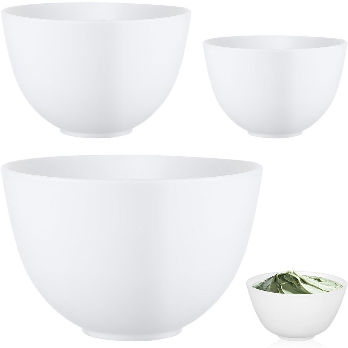 Dailygoods- Mengkommen Set - 3 Stuks - Duurzaam Siliconen - Cosmetische Tool - Mengkom voor Schoonheid - Antislip Onderzijde