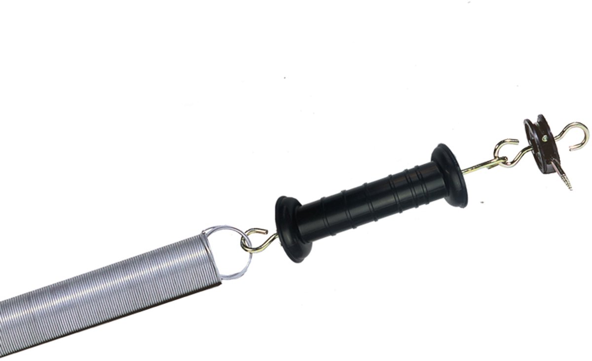 SILVER POORTGREEPSET MET VEER SPRING GATE + 2 ISOLATOREN