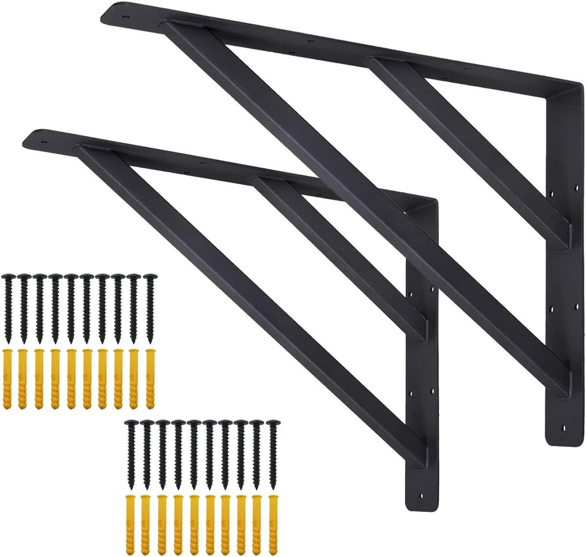 Stevige L-vormige muurbeugels voor werkbladen, 406x304mm, ideaal voor planken en bureaus, maximale belasting 227kg