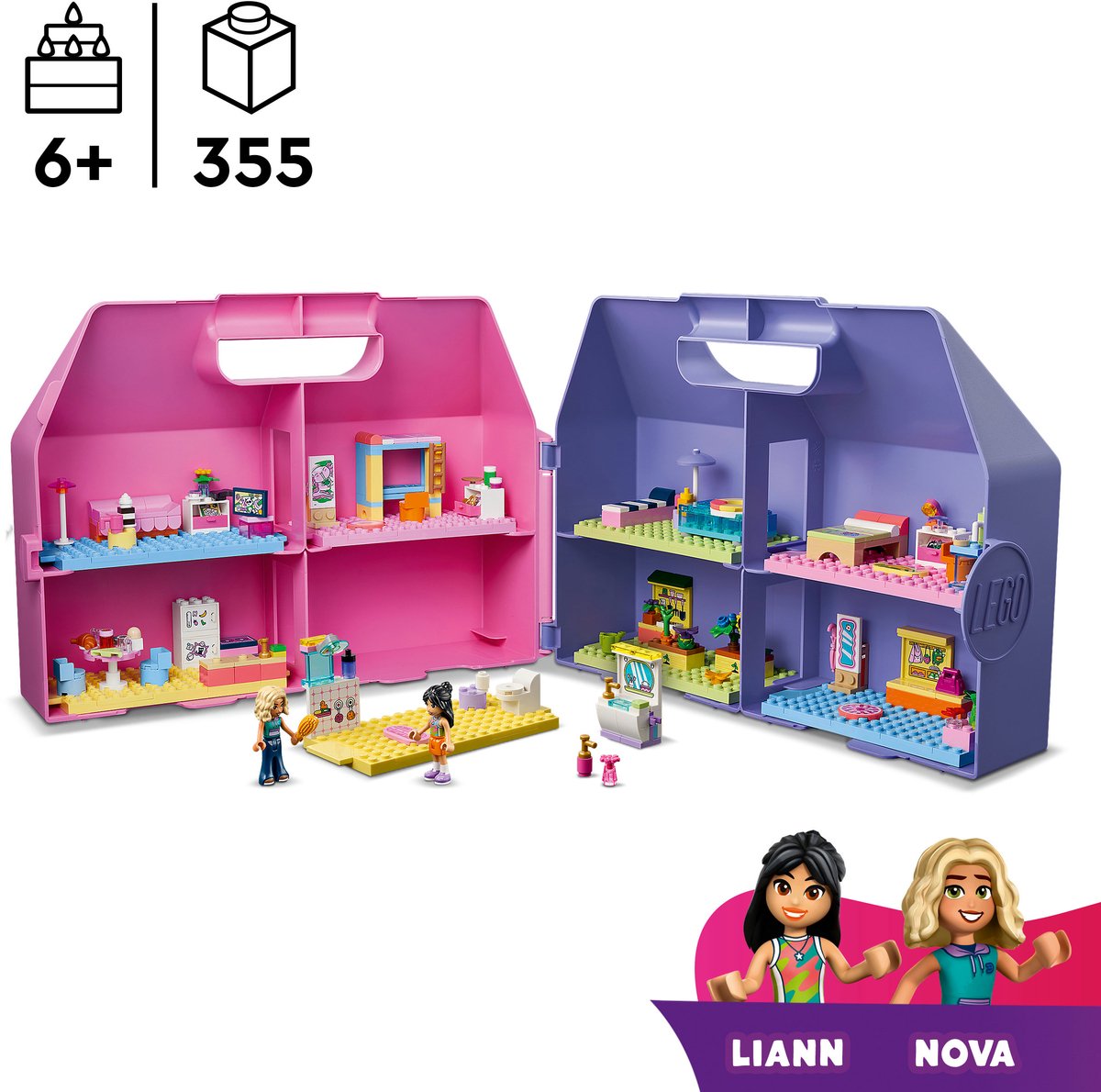 LEGO Friends Creatieve Poppenhuiskoffer Poppenhuis met Poppetjes Speelgoed voor Kinderen 42697 — afbeelding 5