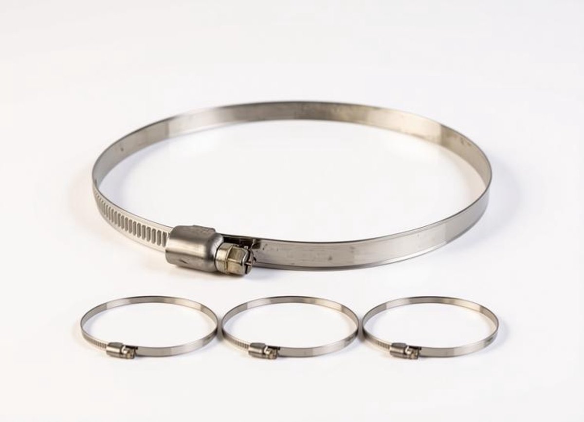 ElleMooi Slangklemmen 4 stuks met wormaandrijving, klembereik 110-130 mm, W2 roestvrij staal, 9 mm bandbreedte, voor wasmachine, tuin, vaatwasser, zwembad