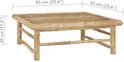 Salontafel van bamboe, 65x65x30 cm.