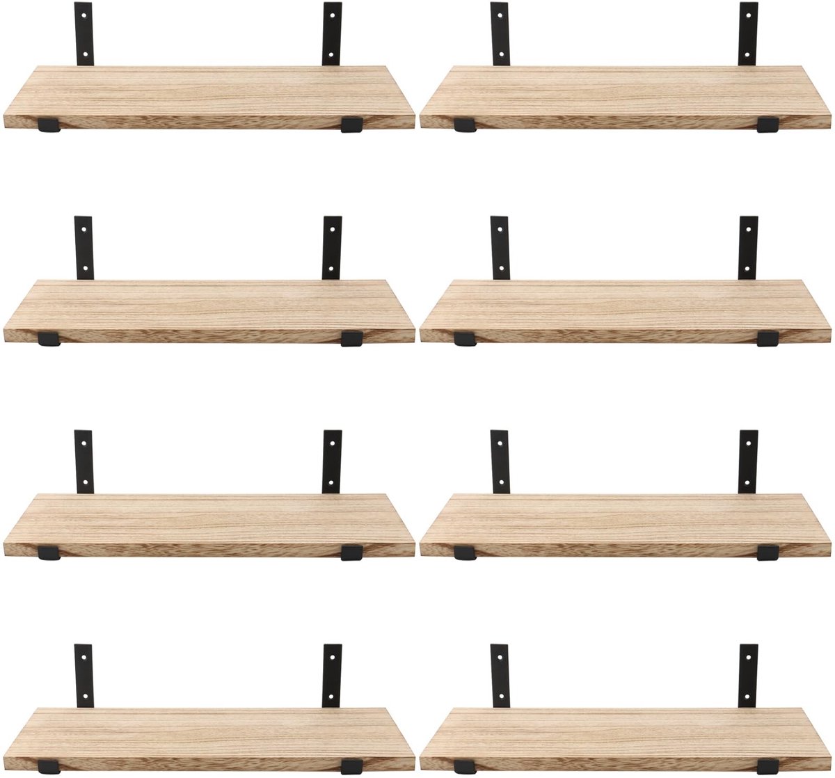SOUQONE- Zwevende Planken Set van 8 - Wandplanken Hout - Rustieke Wandplanken - 40 x 15 x 1,5 cm - Inclusief Schroeven - Perfect voor Slaapkamer/Bureau