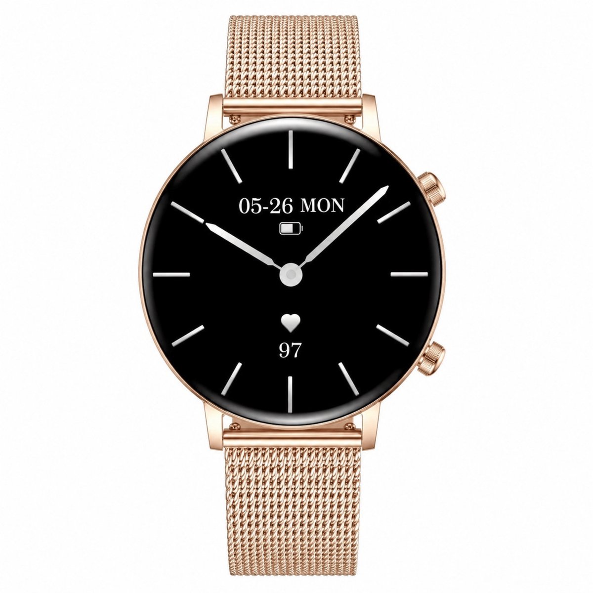 Cinturio Majestic – Gouden Smartwatch Dames – Bluetooth Bellen – AMOLED Scherm – Hartslagmeter – Slaapmonitor – 100+ Sportmodi – iOS & Android