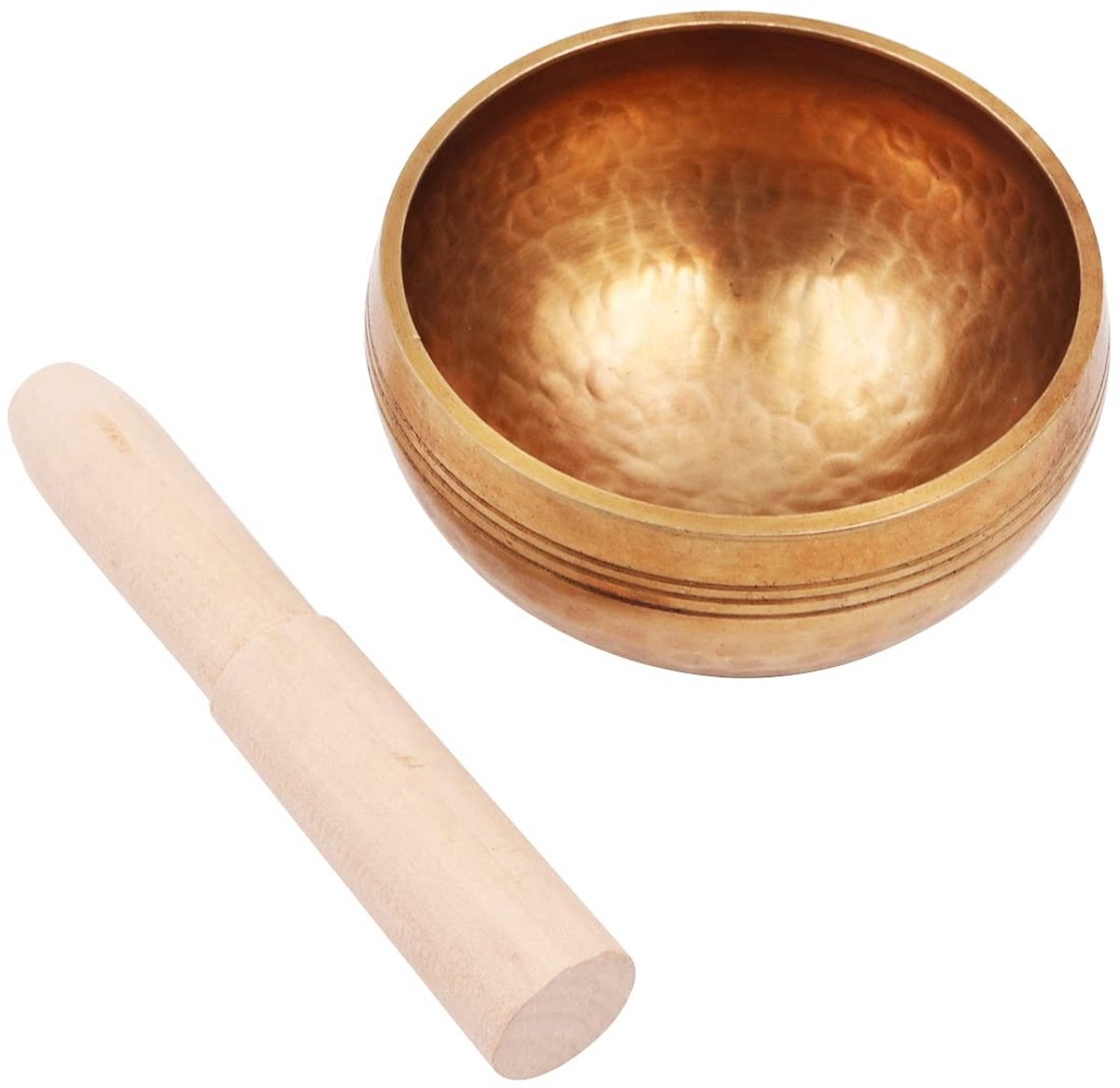 Dailygoods- Klankschaalset Inclusief houten spits/kussen - Compact - Meditatie - Yoga - Angstverlichting - Prachtig geluid - Meditatiekom