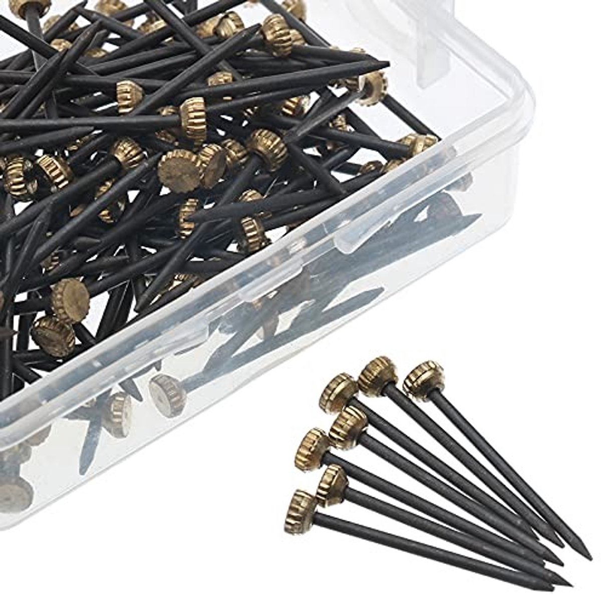Dailygoods- Fotohanger 120 Stuks - Messing Kopbeugel - Stalen Spijkers - Praktisch Gereedschap - Duurzaam Materiaal - Geschikt voor Huizen - Haakjes