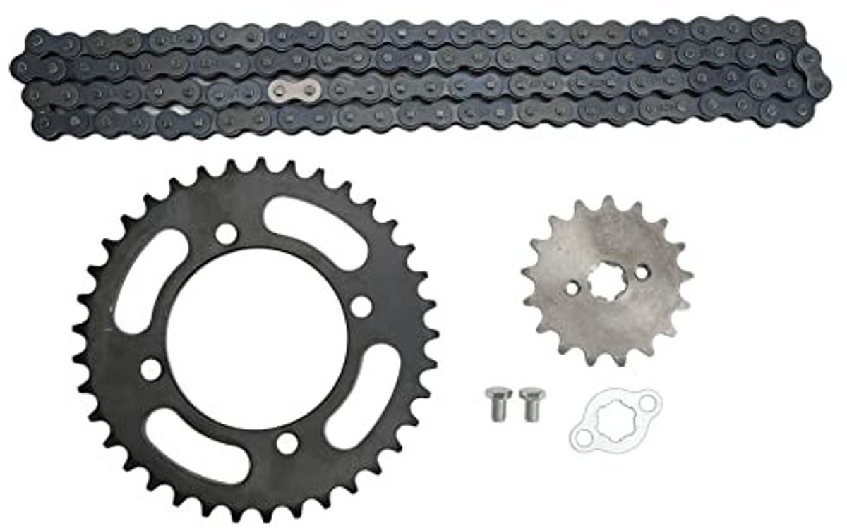 Dailygoods- Kettingtandwiel Set 420 - 37T Voorste Tandwiel - 17T Achterste Tandwiel - Geschikt voor Mini Fietsen - ATV - Go Kart - Gemaakt van 45 Staal - Kettingset