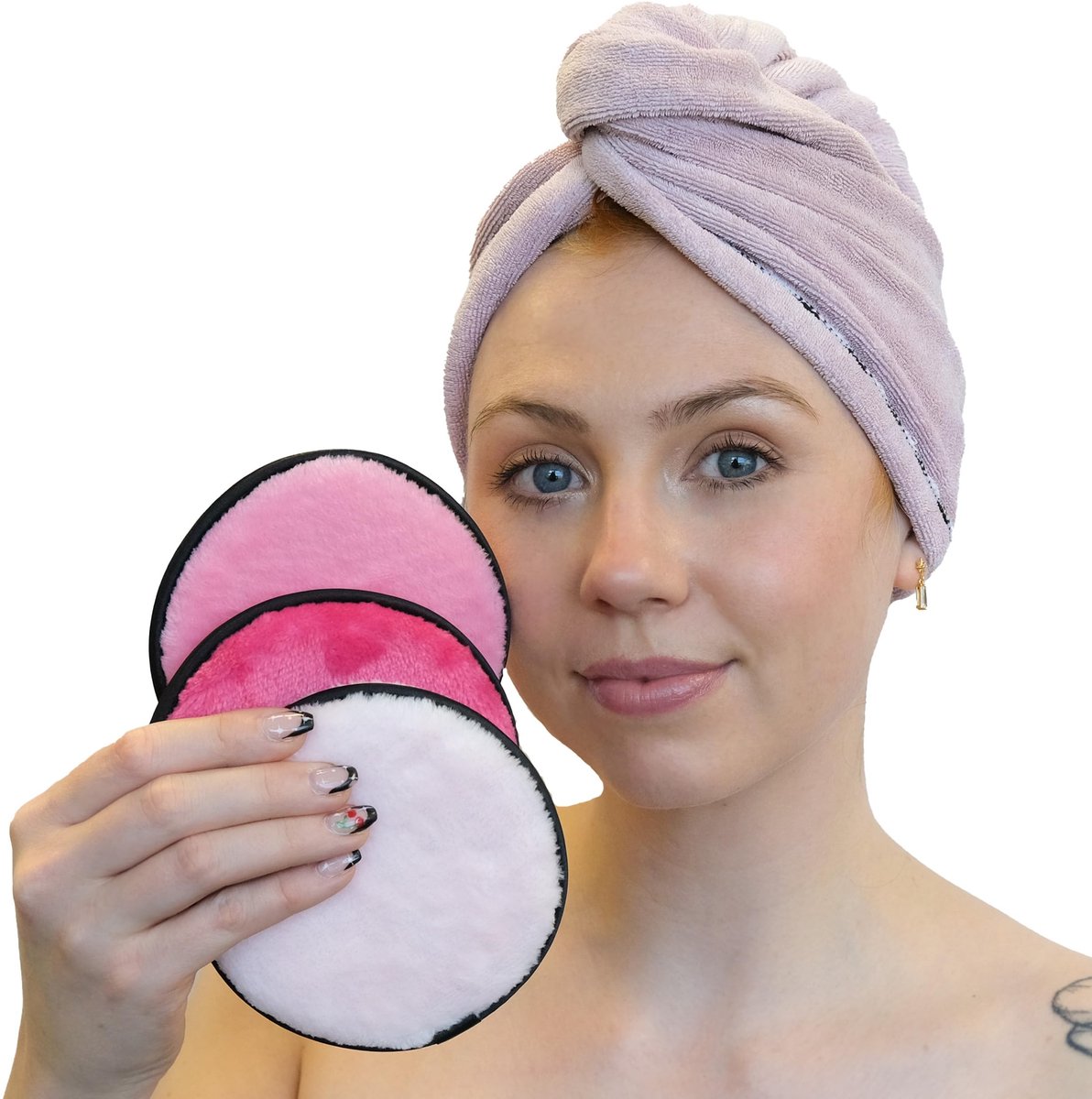 Dailygoods- Make-up Remover Pads Herbruikbaar - 3 Stuks - Dubbelzijdig - Milieuvriendelijk - Zacht voor de Huid - Machine Wasbaar - Gezichtspads