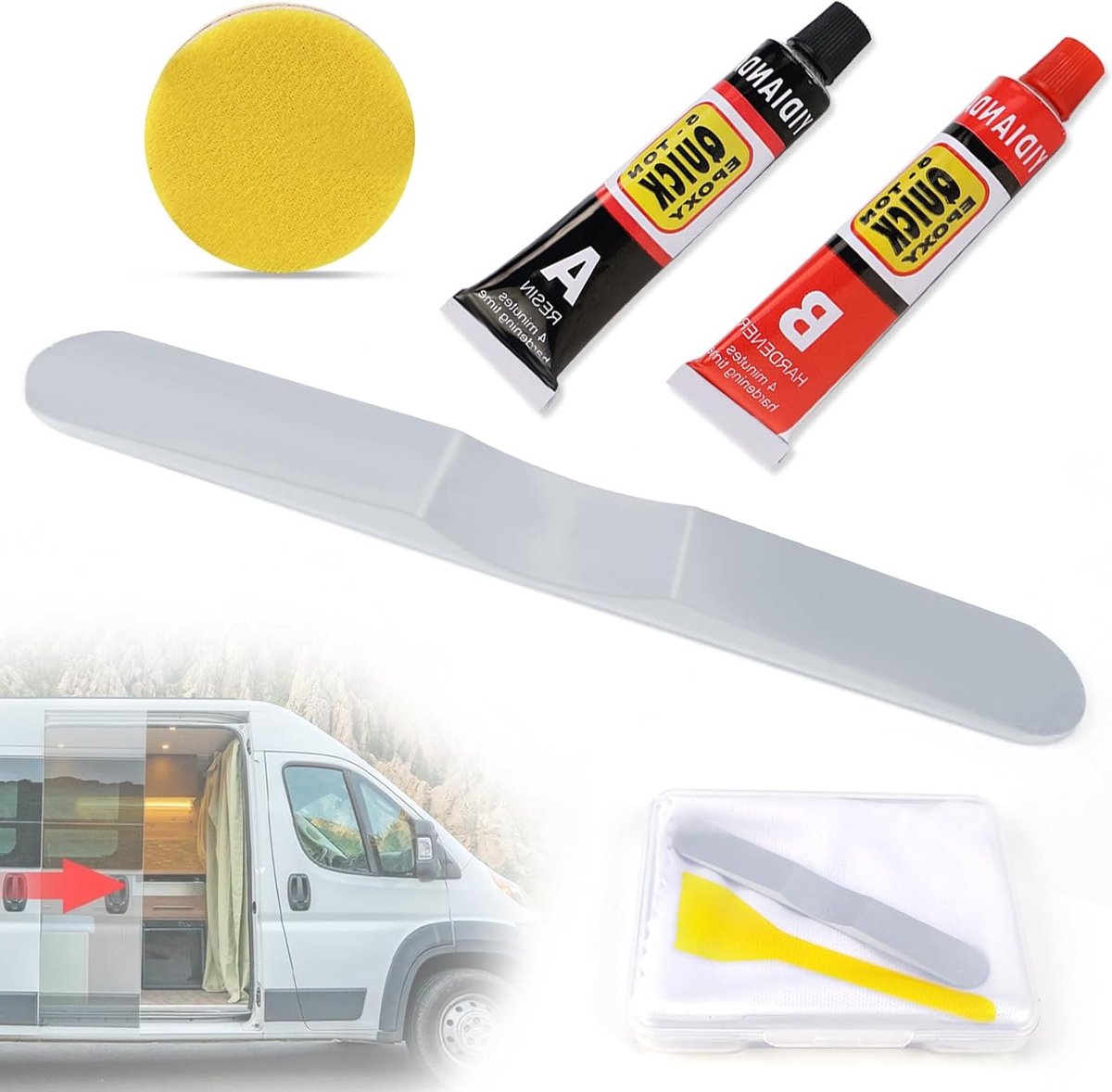 Aluminium Deurstoppers voor Campers - 64 x 9mm Set voor Sprinter, Fiat Ducato, Ford Transit en VW Crafter - Ideaal voor Veiligheid en Stabiliteit