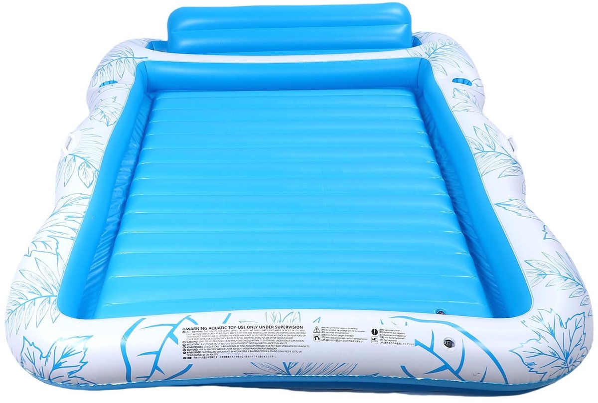 Dailygoods- Ligstoel Opblaasbaar Voor 2 Personen - Zonnebank Met Kussen - Robuust PVC - Drijvende Ligstoel - Comfortabel Ontwerp - 81,9 X 53,9 cm - Opblaasbare Zonnebank