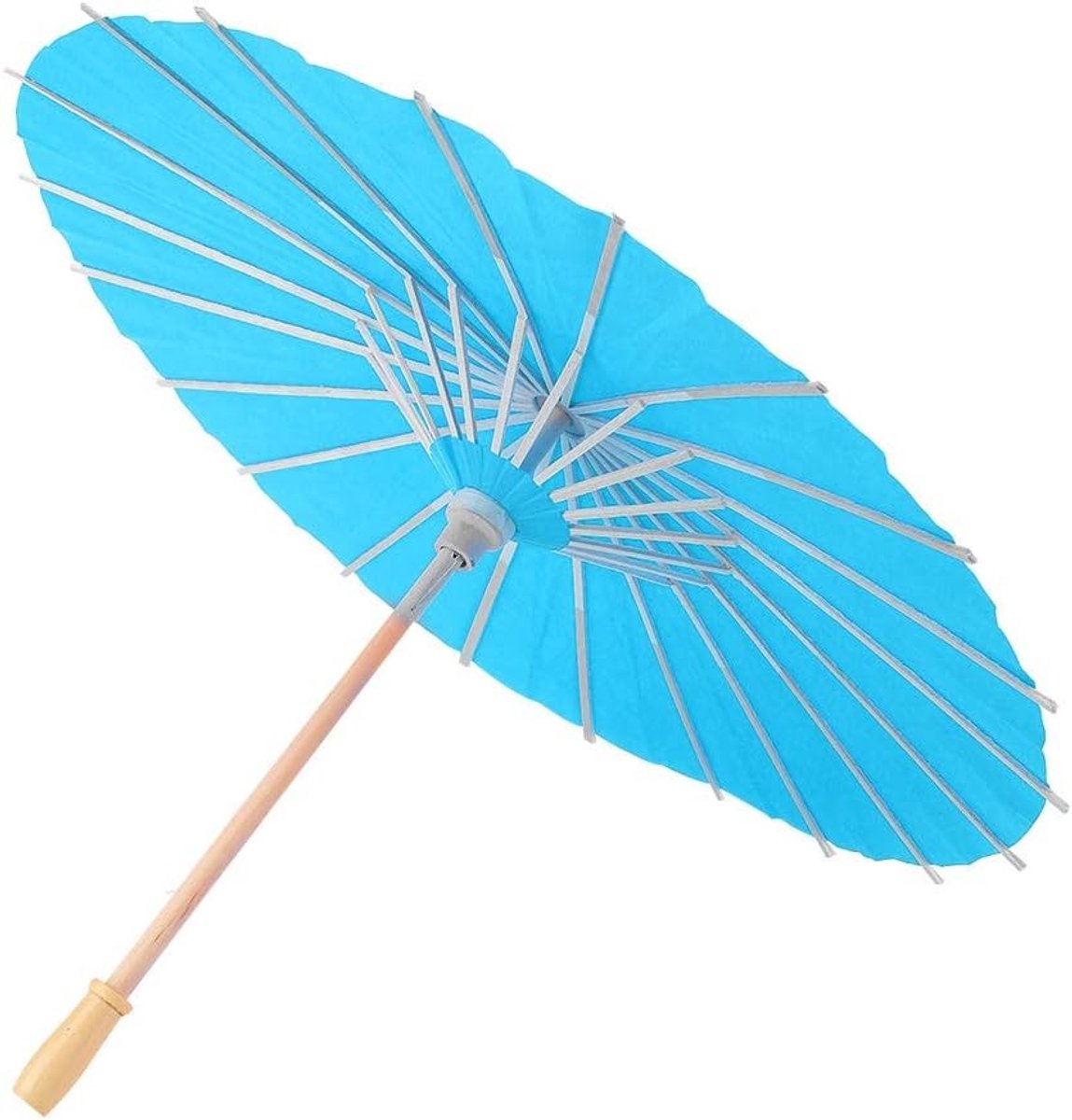 Dailygoods- Papieren Parasol DIY - Houten Handvat - Creatieve Activiteiten - Kinderen - Kunstzinnig - Hoogte 42,5 cm - Decoratieve Parasol
